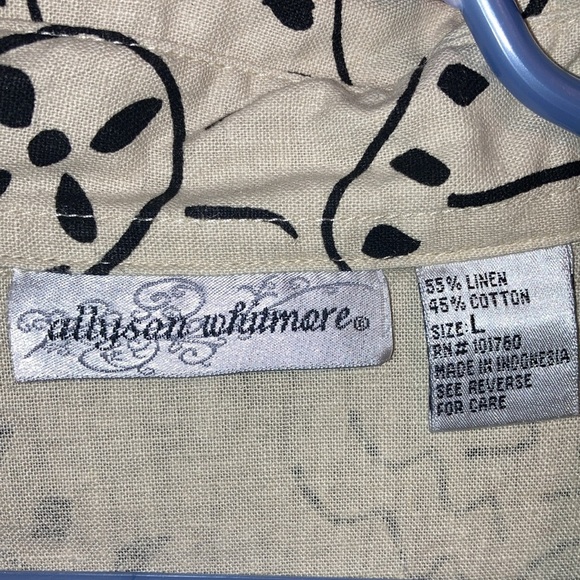 Allyson whitmore beige floral button up shirt. - Picture 4 of 5